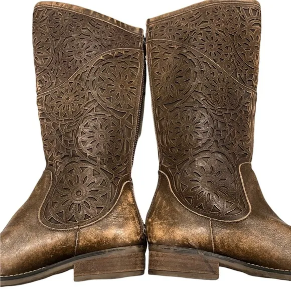 Circle G by Corral P5102 Brown Laser Cut Riding Boots