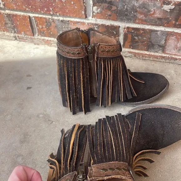 Circle G Fringe leather Ankle Booties! Size 6