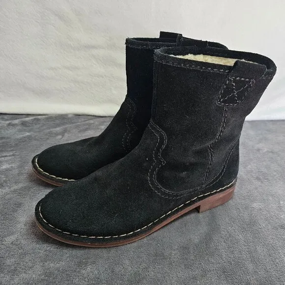 Clarks Black Suede Ankle Boots