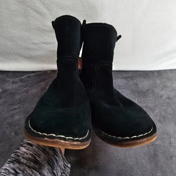 Clarks Black Suede Ankle Boots