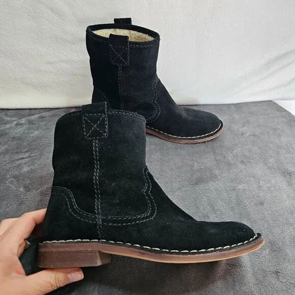 Clarks Black Suede Ankle Boots