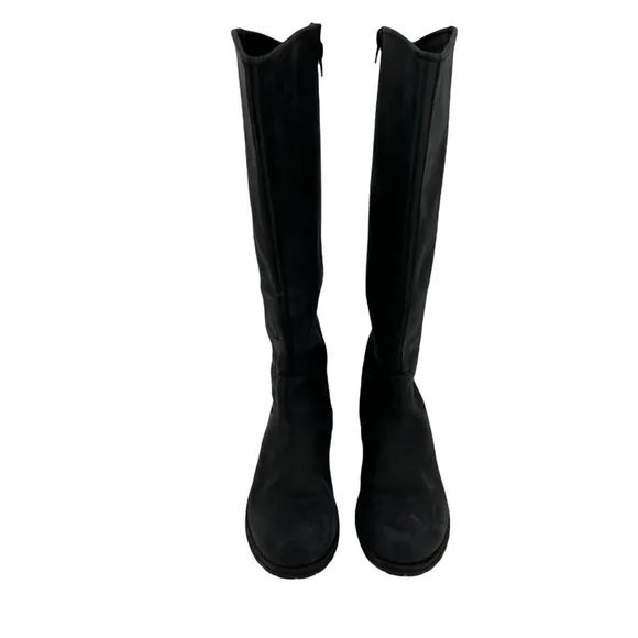 Clarks Black Tall Heeled Side Zipper Riding Boots Size 6 1/2 Women’s