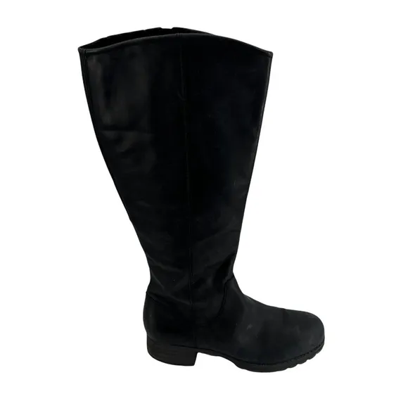 Clarks Black Tall Heeled Side Zipper Riding Boots Size 6 1/2 Women’s