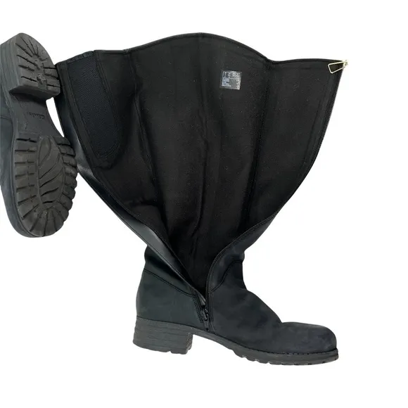 Clarks Black Tall Heeled Side Zipper Riding Boots Size 6 1/2 Women’s