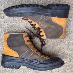 Clarks Brown and Black Lace Up Boots Durable Design