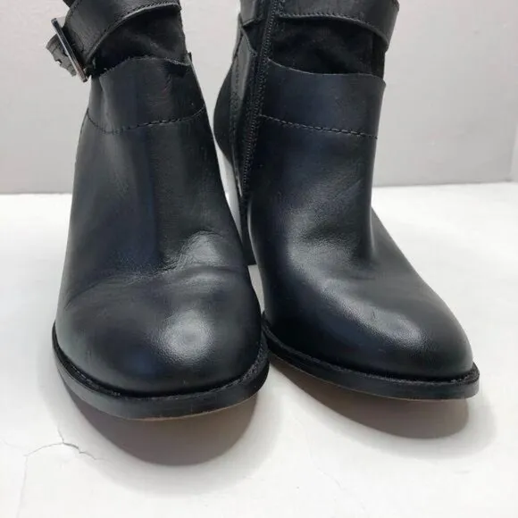 CLARKS Kacia Garnet Black Leather Suede Boots Size 5