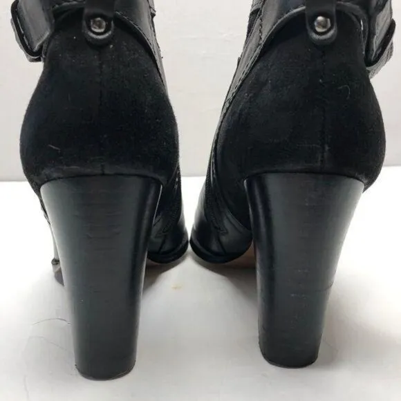 CLARKS Kacia Garnet Black Leather Suede Boots Size 5