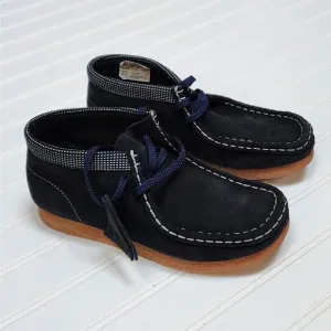 Clarks Kids Wallabee Navy Suede Boots