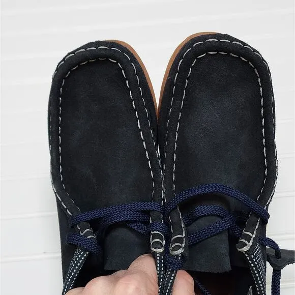 Clarks Kids Wallabee Navy Suede Boots