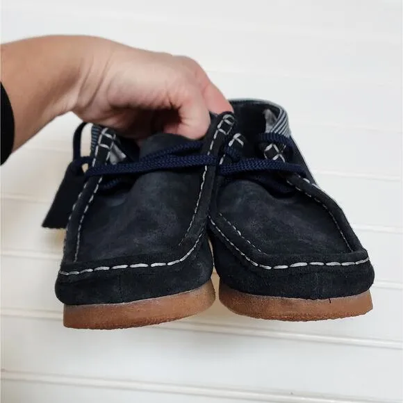 Clarks Kids Wallabee Navy Suede Boots
