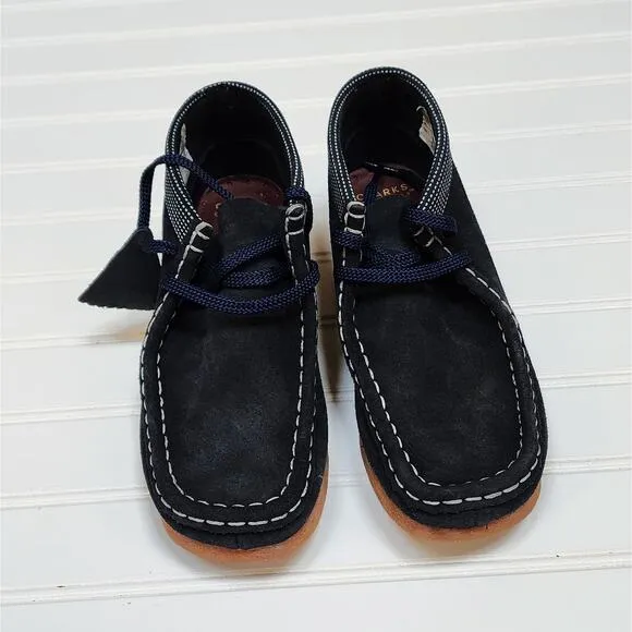 Clarks Kids Wallabee Navy Suede Boots