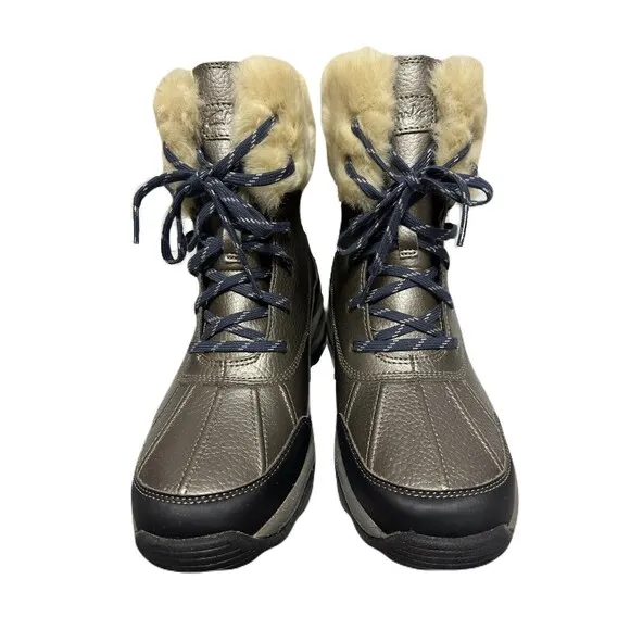 Clarks Mazlyn Arctic Winter Duck Boots EUC Womens 9.5 Pewter Silver Worn Once
