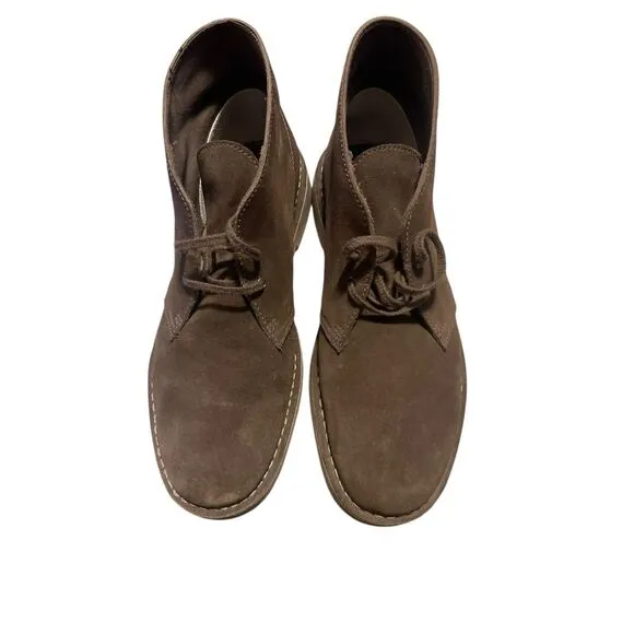 Clarks Mens Brown Bushacre 3 Sand Suede Leather Lace Up Ankle Boots Size 12