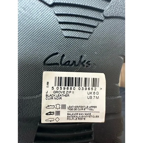 Clarks Men's Collection Grove Zip II Boots Black Size 7M NWT