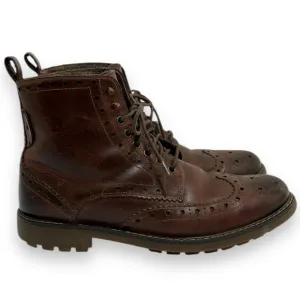 Clarks Montacute Lord Brogue Wing Tip Boots Men’s Size 9.5 Dark Brown
