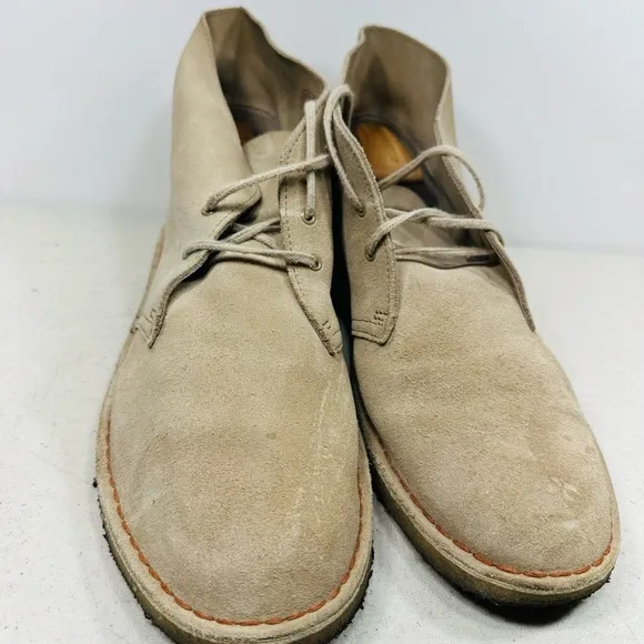 Clarks Originals Chukka Mens 12 Tan Suede Leather Boots **Needs Insoles**