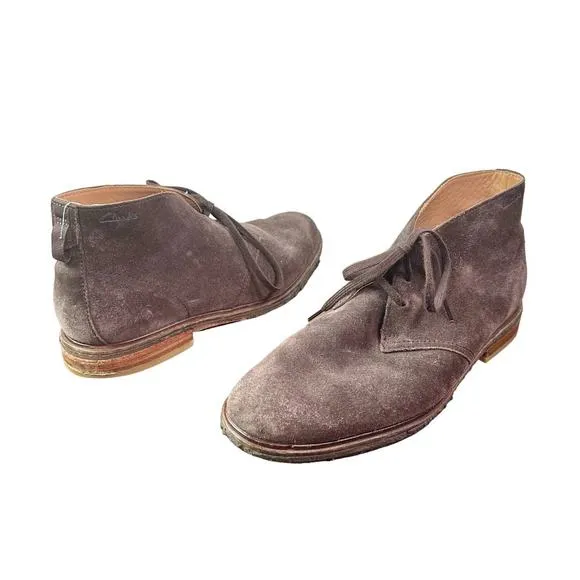 Clarks Originals Men's  US 10 10M EU 43 Brown Suede Leather Lace Up Chukka Boots