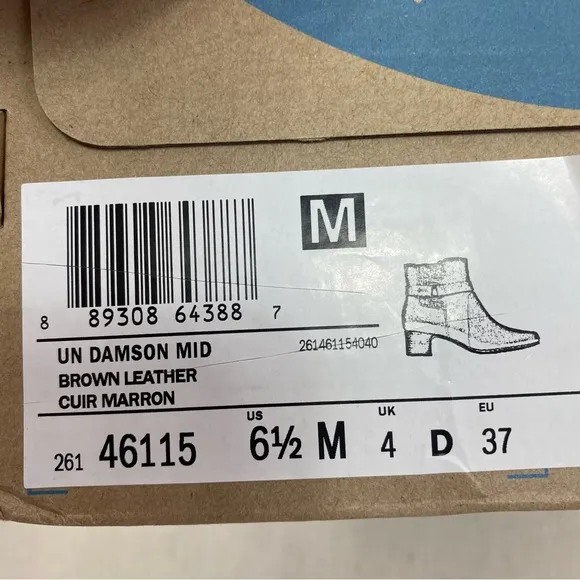 Clarks UN Damson Brown Leather Ankle Boots