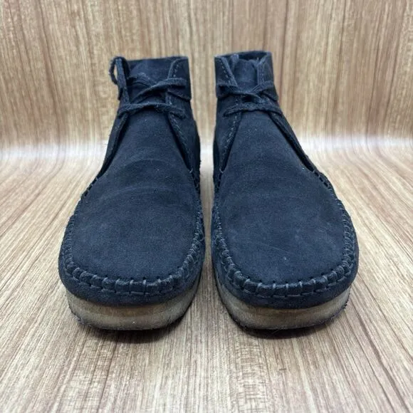 Clarks Wallabee Moccasin Boots Mens 11.5 Black Suede Charles F Stead England