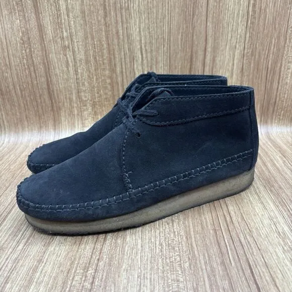 Clarks Wallabee Moccasin Boots Mens 11.5 Black Suede Charles F Stead England