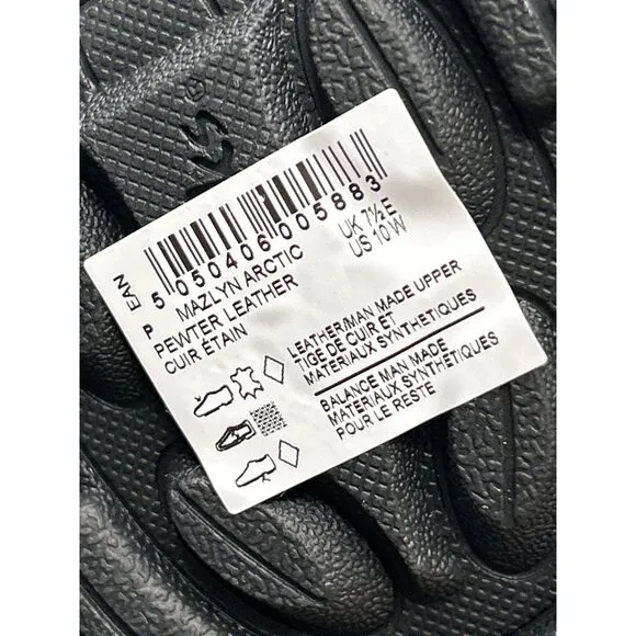 Clarks Womens Pewter Snow Boots Fur-Lined Waterproof Size 10W