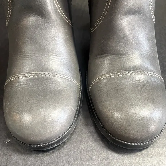 Classy Nine West Gray Bredeo Ankle Boots 5.5M approx 4” heel Beautiful