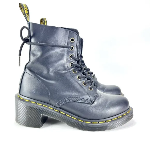 Clemency Smooth Leather Heeled Lace Up Boots