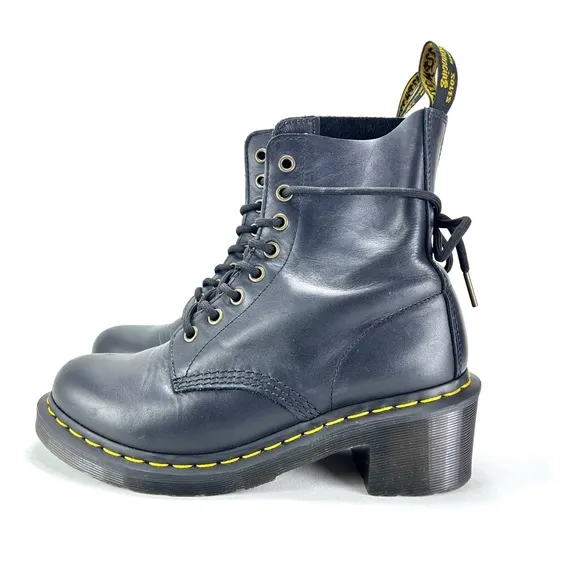 Clemency Smooth Leather Heeled Lace Up Boots