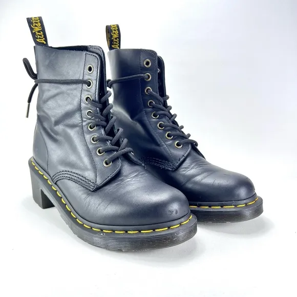 Clemency Smooth Leather Heeled Lace Up Boots