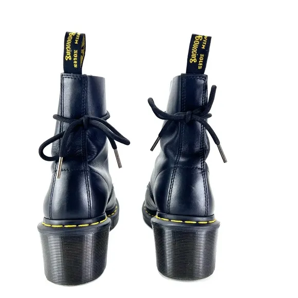 Clemency Smooth Leather Heeled Lace Up Boots