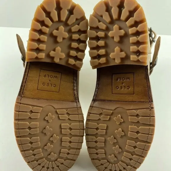 CLOE WOLF BLAINE BROWN LEATHER ROUND TOE PULL ON BOOTS SZ 8
