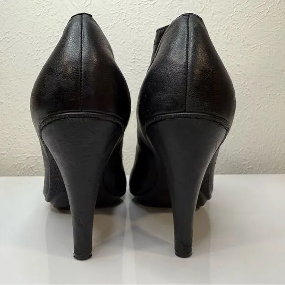 Coach Alexandra Soft Leather Black Ankle Boots, Size 5.5