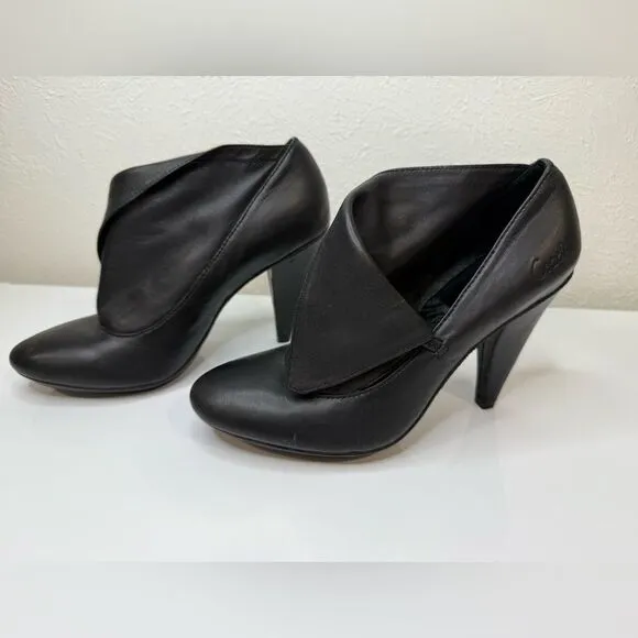 Coach Alexandra Soft Leather Black Ankle Boots, Size 5.5