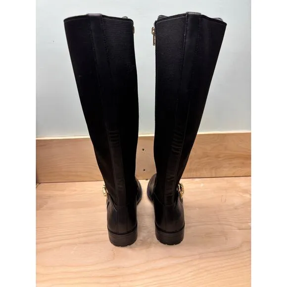Coach Farrah Boots, Leather Rider Style in Black, Size 7.5