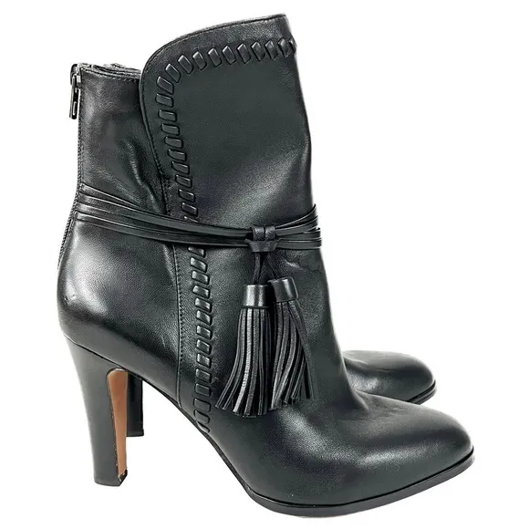 Coach Jessie Black Silky Nappa Leather Boots - Size 9