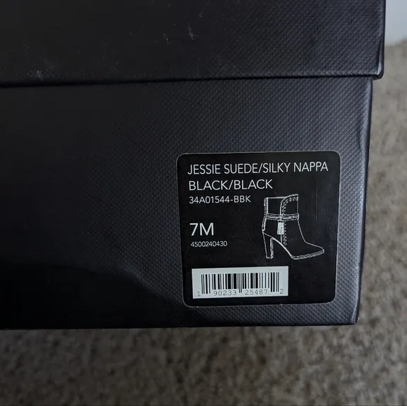 Coach Jessie Suede Silky Nappa Black Tassel Heeled Boots sz 7