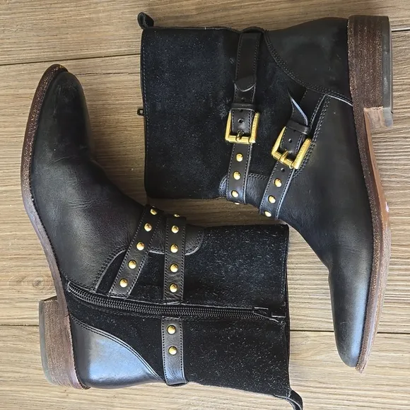 Coach Lilliana Leather and Suede Ankle Boots