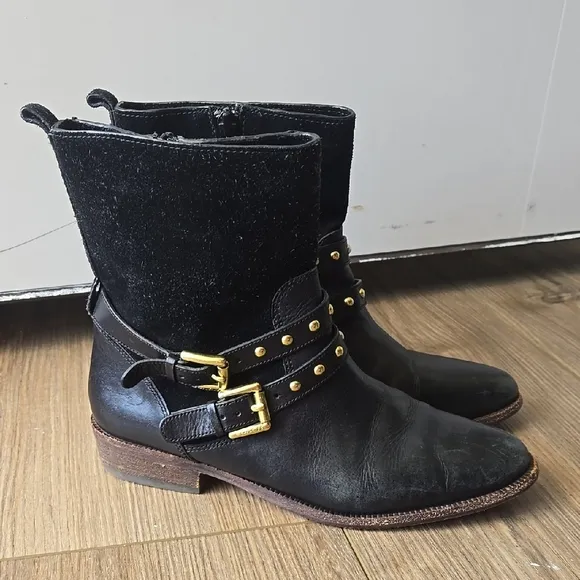 Coach Lilliana Leather and Suede Ankle Boots