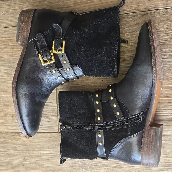 Coach Lilliana Leather and Suede Ankle Boots