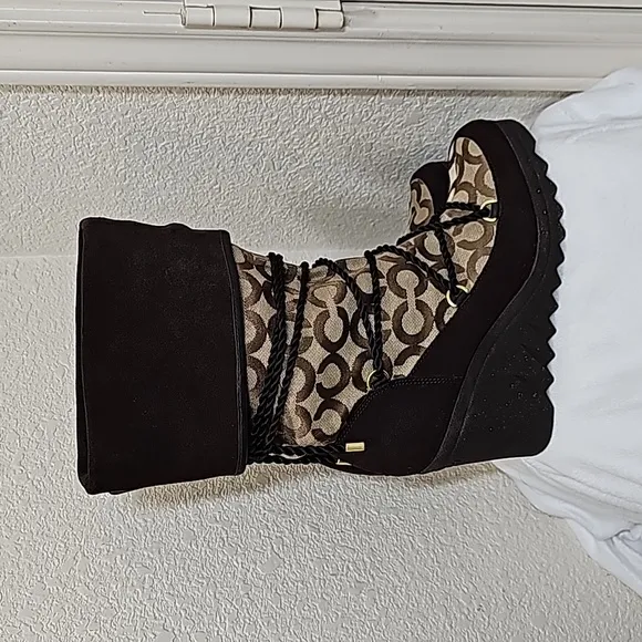Coach Maisy Signature Wedges Boots
