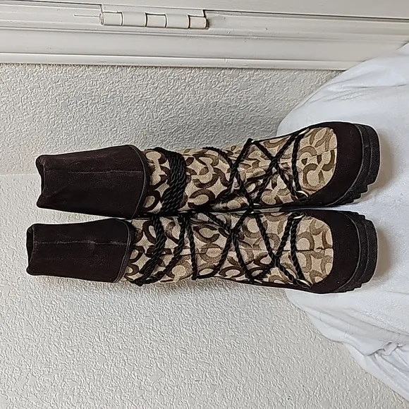 Coach Maisy Signature Wedges Boots