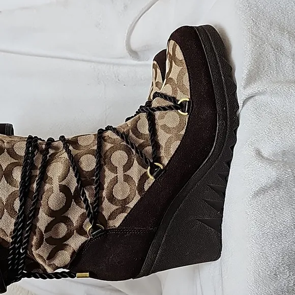 Coach Maisy Signature Wedges Boots