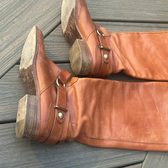 Coach Natale Harness Genuine Leather Riding Boots Size 39