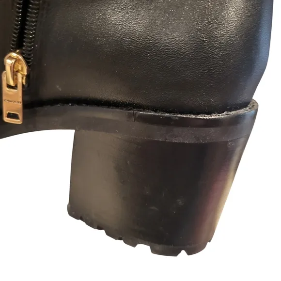 Coach Women's Joy Leather Boots Chunky Heel Size 9.5