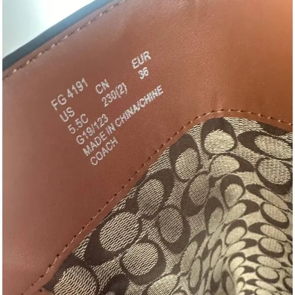 Coach Womens Ricki Riding Equestrian Leather Full-Zip Walnut Brown Boots 5.5C