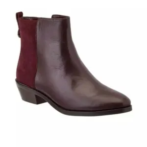 Coach Carmen Leather and Suede OxBlood Ankle Boots  Size 5.5