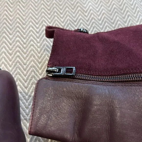 Coach Carmen Leather and Suede OxBlood Ankle Boots  Size 5.5
