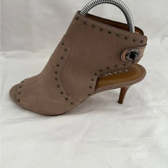 Coach Marbella  suede boots  with metal studs size 8 like new.