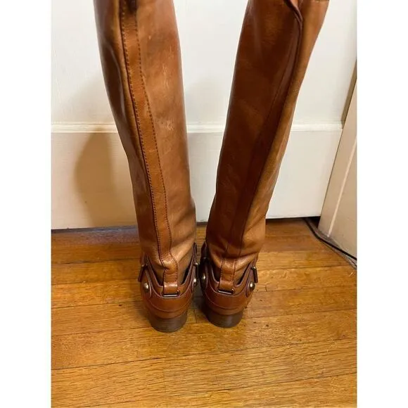 Coach Natalie Riding Leather boots with buckle size 7B Cognac
