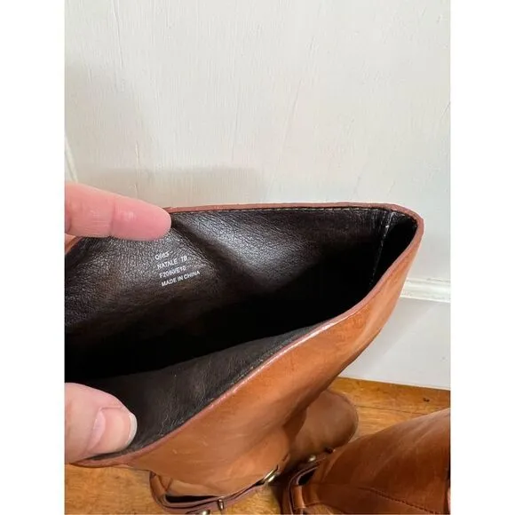 Coach Natalie Riding Leather boots with buckle size 7B Cognac